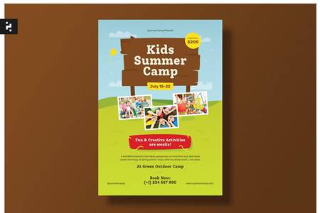 FreePsdVn.com 2205320 TEMPLATE kids summer camp flyer template pwpgce3 cover