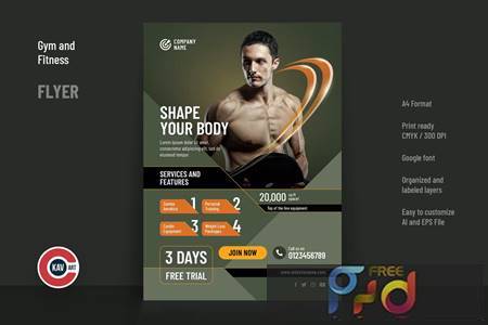 Gym & Fitness Product Flyer Template VKXLSCN 1