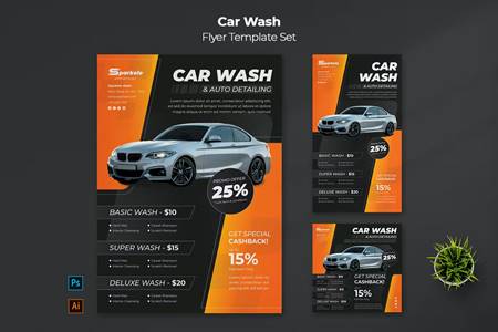 FreePsdVn.com 2205432 TEMPLATE car wash flyer template set 2zwnuwy cover