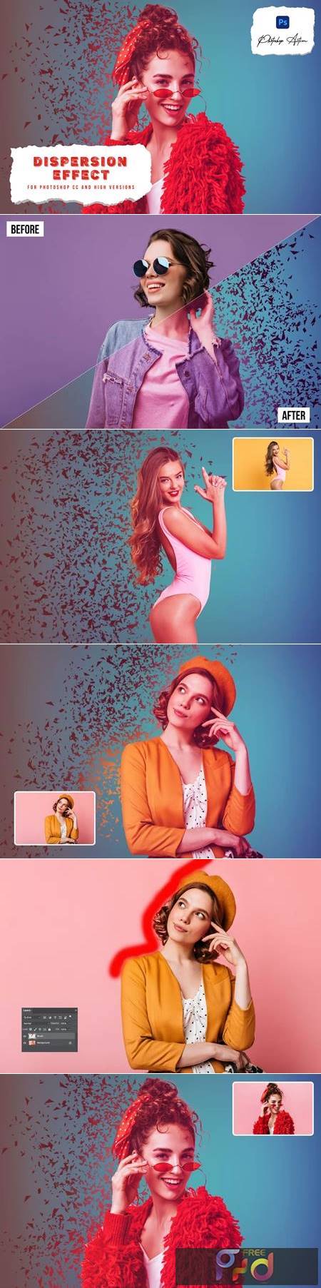 Dispersion Effect Photoshop Action F4FPQFD 1