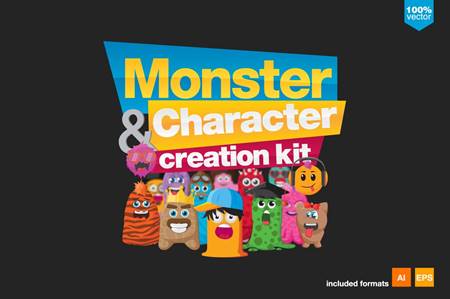 FreePsdVn.com 2206238 VECTOR monsters and character creation kit 27541 cover