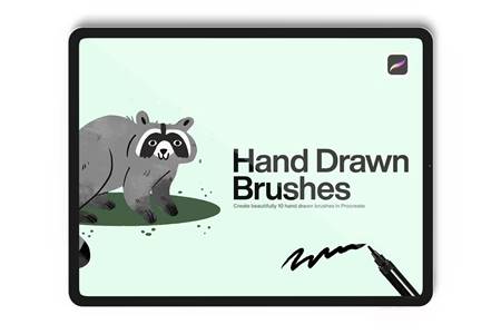 FreePsdVn.com 2206324 ACTION 10 hand draw brushes procreate f8ldkvd cover