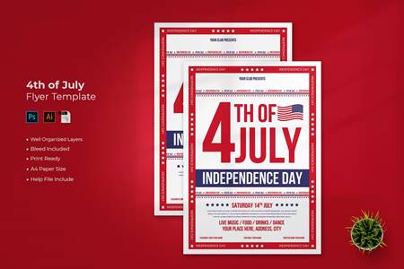 Freepsdvn.com 2207078 Template 4th Of July Flyer Template Ejuznt7 Cover