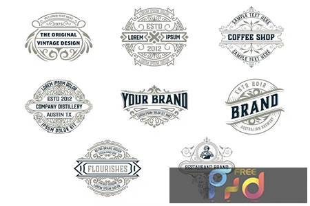 FreePsdVn.com 2207365 VECTOR set of 8 vintage logos and badges nnesmzy