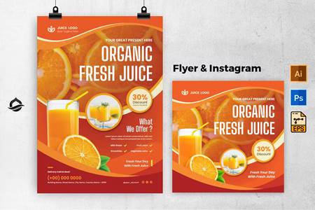 FreePsdVn.com 2207385 TEMPLATE organic fresh juice promotions flyer instagram 2lvp8ft cover