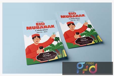 Happy Eid Mubarak - Poster Template AEJTNDA 1