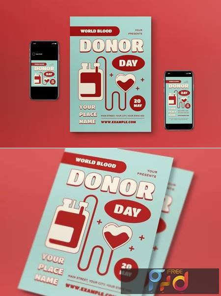 World Blood Donor Day Flyer Set TEV8WCK 1