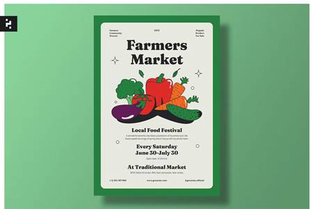 FreePsdVn.com 2208322 TEMPLATE farmers market flyer set retro style 7g6bgya cover