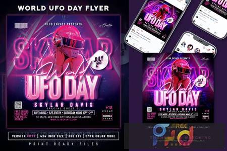 World UFO Day Party Flyer E6DG5BJ 1