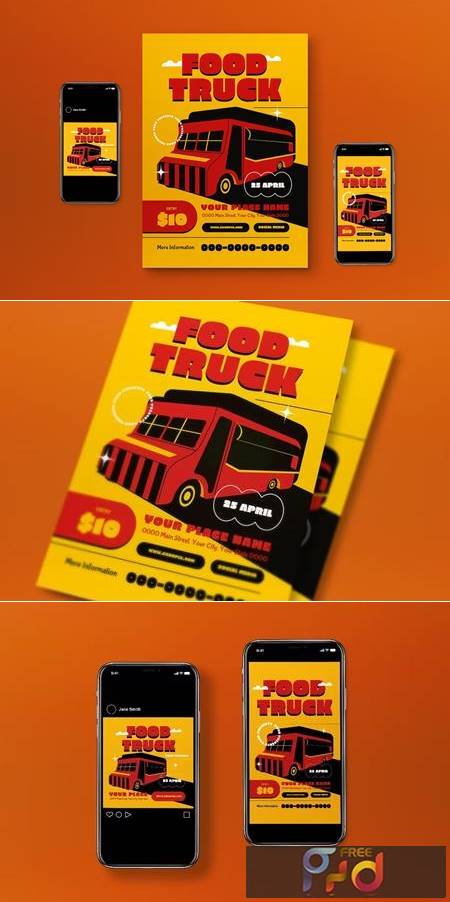 Food Truck Flyer Set SPBW8U4 1