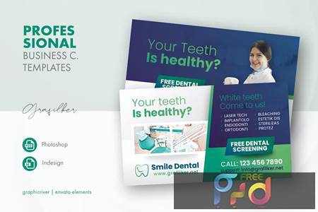 Dental Business Card Templates 8VXCC6A 1