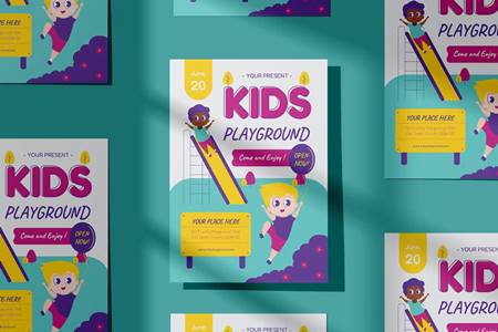 FreePsdVn.com 2208446 TEMPLATE cute vector kids playground flyer template 019 t85kdvs cover