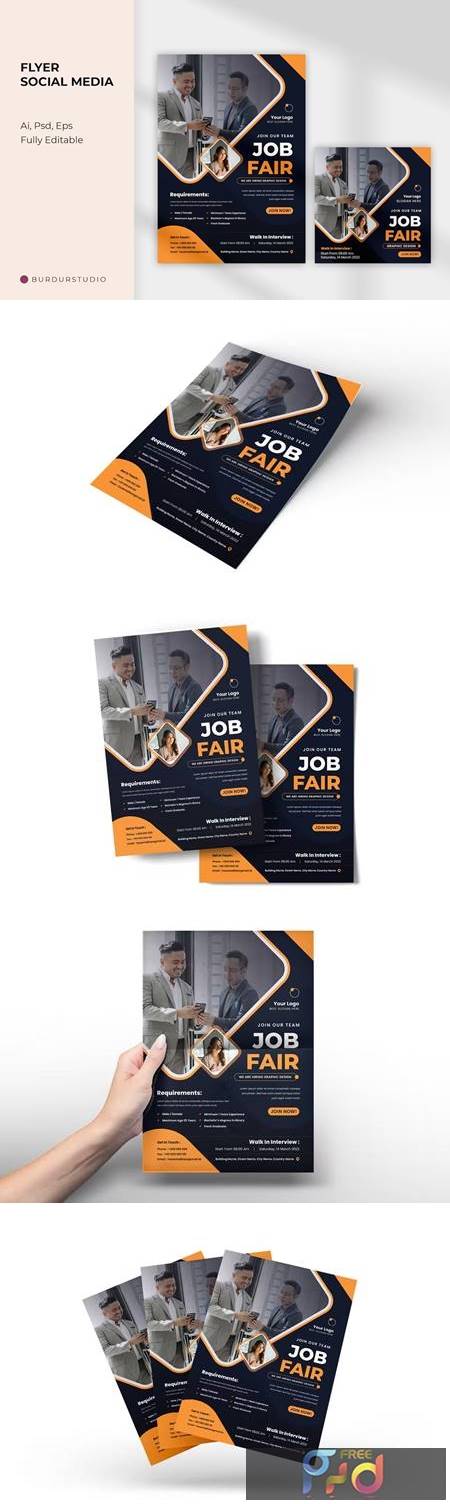 Darkblue Job Fair Event Flyer & Instagram Post AXXFYA6 1