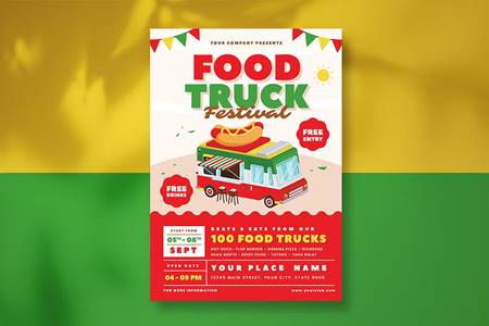 Freepsdvn.com 2209020 Template Food Truck Festival Flyer Xaglevs Cover