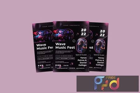 Waves Music Fest Design Poster FYRBWUN 1