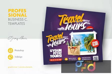 Travel Tours Business Card Templates 497TNW5 1