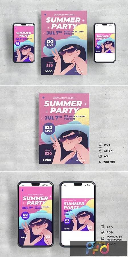 Summer Party Girl Template 4PUJCE7 1