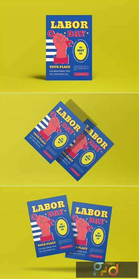 Yellow Flat Design Labor Day Flyer H569MPC 1