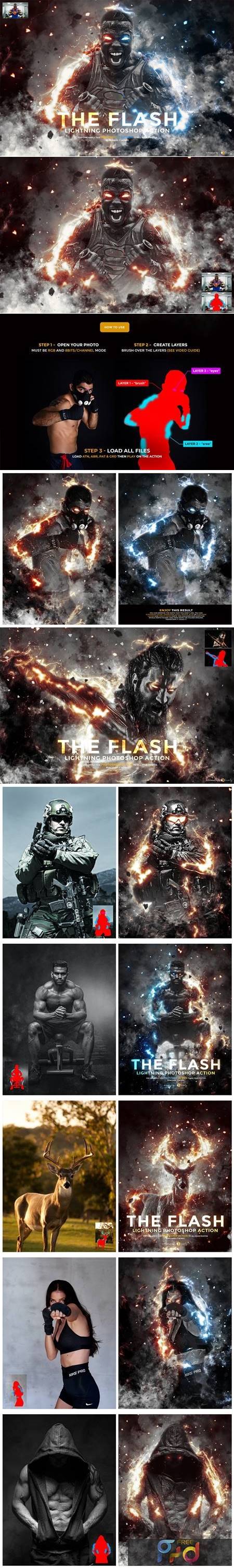 The Flash – Lightning Photoshop Action 7276446 1