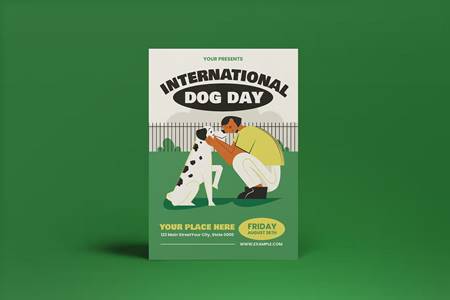 FreePsdVn.com 2209207 TEMPLATE green flat design international dog day flyer espvvyy cover