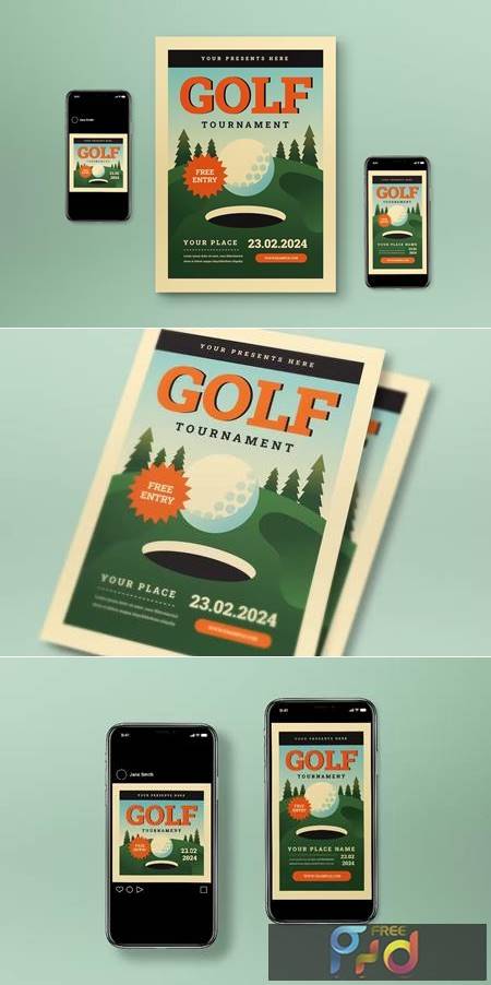Golf Tournament Flyer Set NWZHB7R 1
