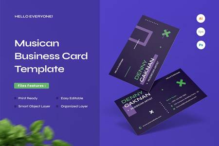 FreePsdVn.com 2209270 TEMPLATE musican business card 9aye5lz cover