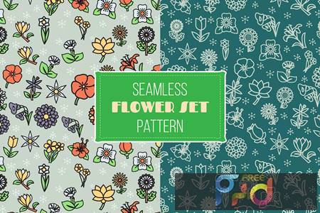Flower Seamless Pattern Set 4PNXMBS 1