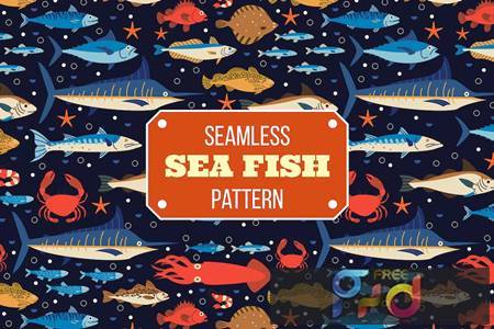 Sea Fish Seamless Pattern Set QA9RASZ 1