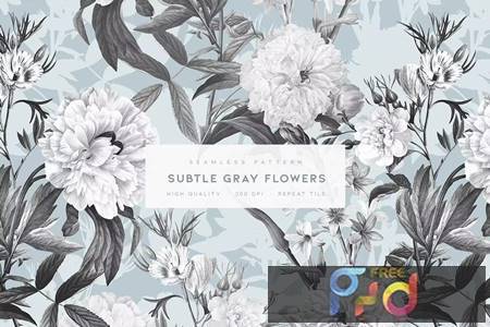 Subtle Gray Flowers 87LRM82 1