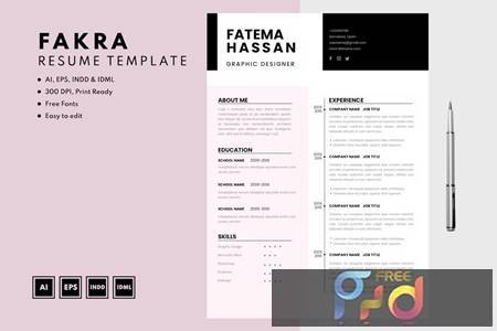 Fakra Resume Template A3GKZRN 1