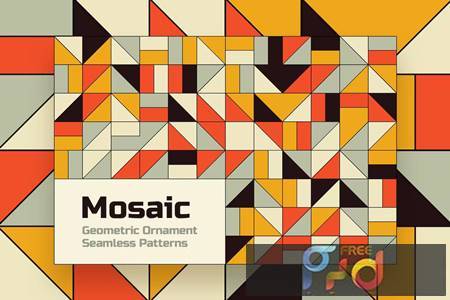 Flat Geometric Mosaic Seamless Patterns GHA64EV 1