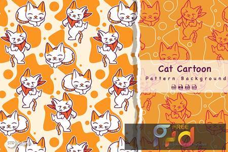 Pattern Background - Cat Cartoon H579UTV 1