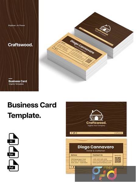 FreePsdVn.com 2210122 TEMPLATE business card template craftswood fft59mh