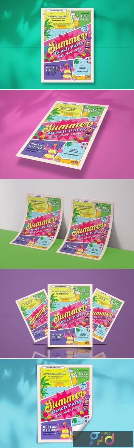 Summer Beach Party Flyer 9US9T76 1