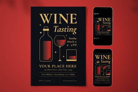 FreePsdVn.com 2210189 TEMPLATE wine tasting flyer set lmspgkk cover