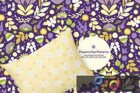 Flowers - Duo Vector Patterns W2WGJQL 1