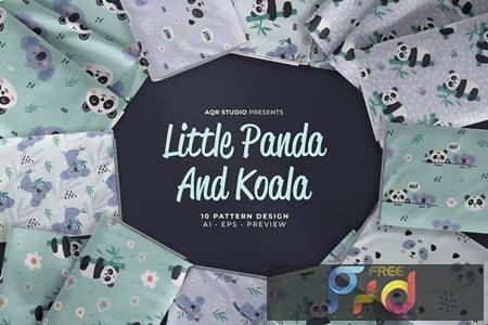 Little Panda and Koala - Seamless Pattern WYYH7ZJ 1
