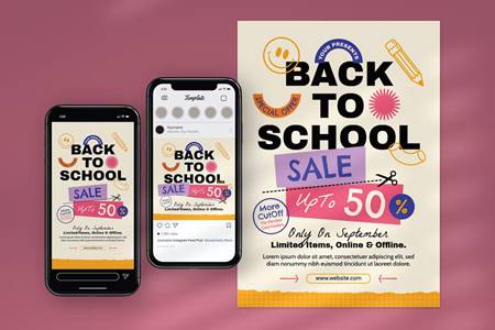 FreePsdVn.com 2210235 TEMPLATE flyer colorful retro back to school with instagram q8mudcp cover