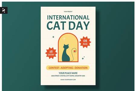 FreePsdVn.com 2210269 TEMPLATE international cat day flyer 8wm2e6t cover