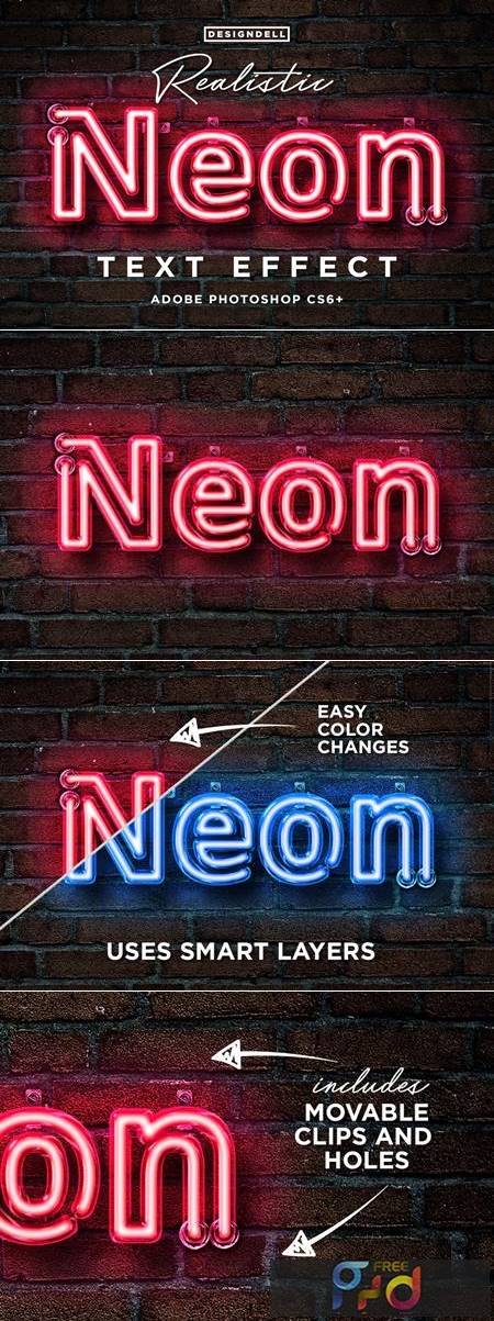 Realistic Neon Photoshop Effect V52287G 1