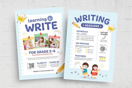 Freepsdvn.com 2210405 Template Children Writing Education Flyer Pn9bxgc Cover