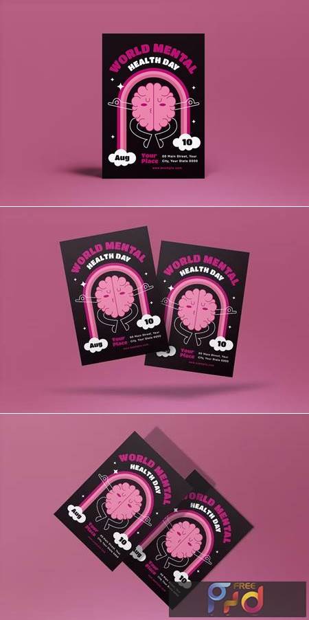 Pink World Mental Health Day Flyer BH578X5 1