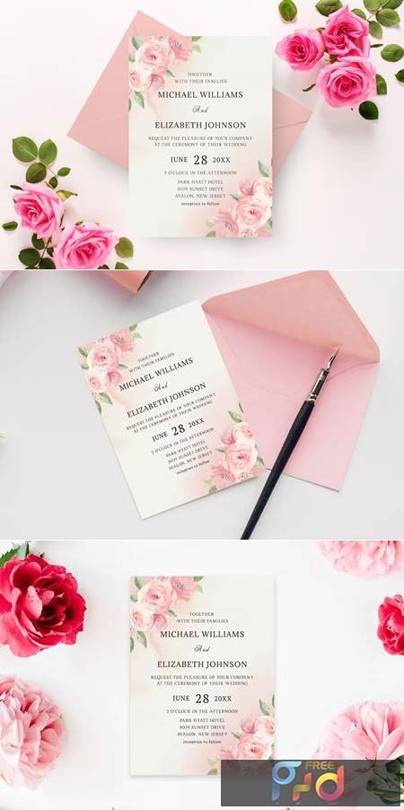 Simple Elegant Blush Pink Floral Wedding UCSW76M 1