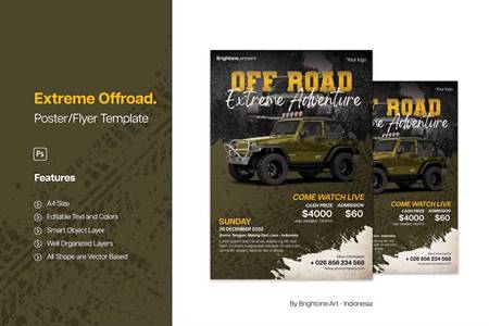 Freepsdvn.com 2210450 Template Poster A4 Off Road Extreme Adventure S3l6d7s Cover