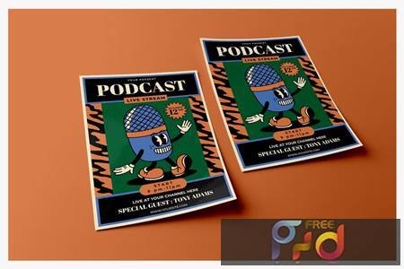 Podcast Live - Poster Template DC262KW 1