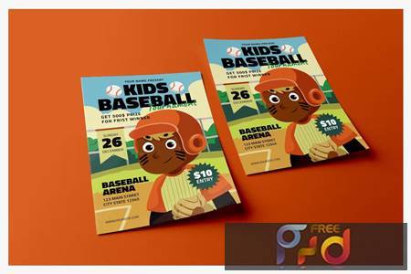 Kids Baseball Event - Poster Template R8RX79K 1