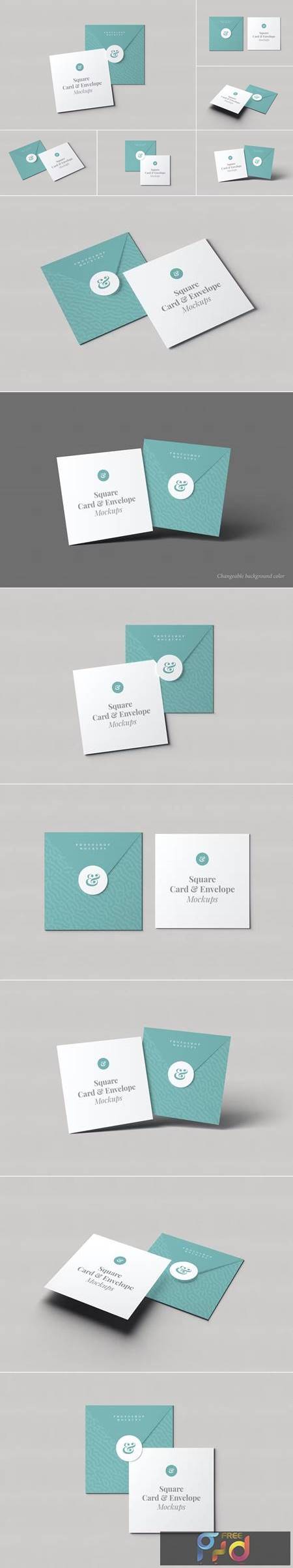 Square Card and Envelope Mockups QCLZ5YL 1