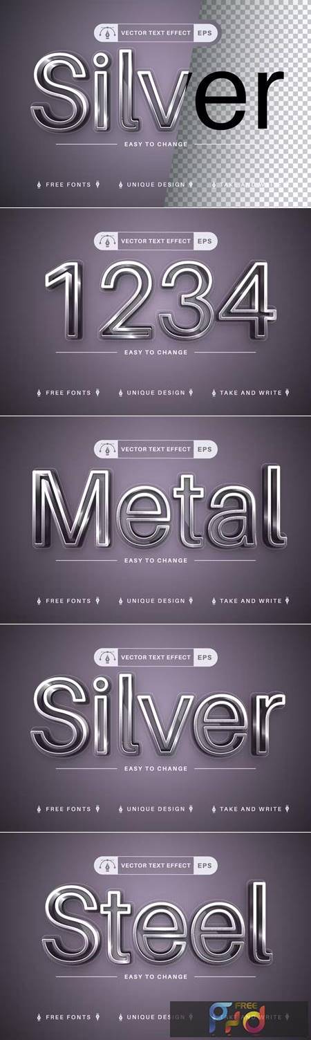 Realistic Steel - Editable Text Effect, Font Style AS4GVET 1