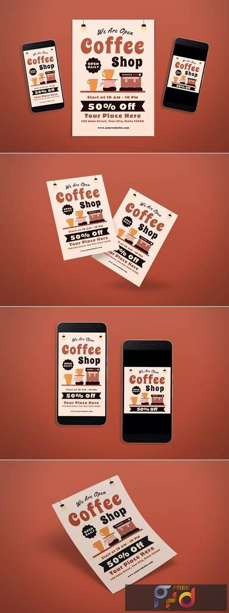 Grand Opening Coffee Shop Flyer & Instagram Post BZNSFXH 1