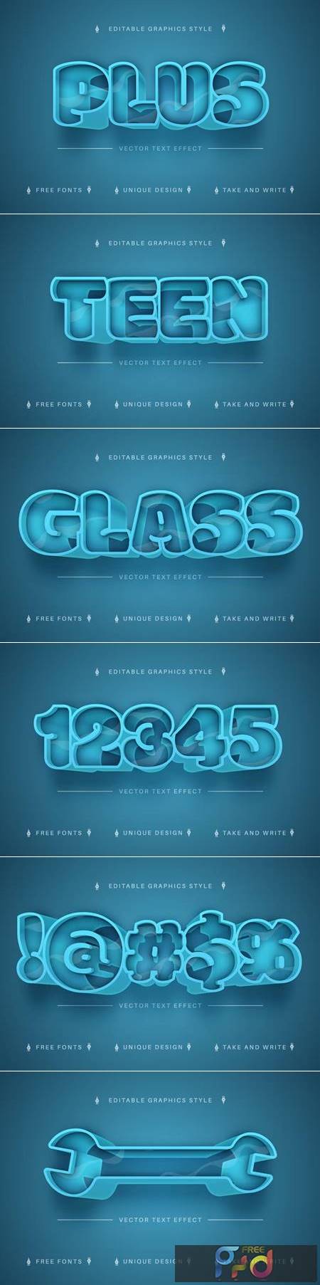 Blue Glass - Editable Text Effect, Font Style 3PG7F8S 1
